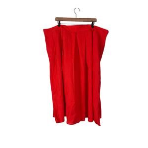 Modcloth x Barbie Long Orange Pleated A-Line Skirt Womens Plus Size 26W Pockets